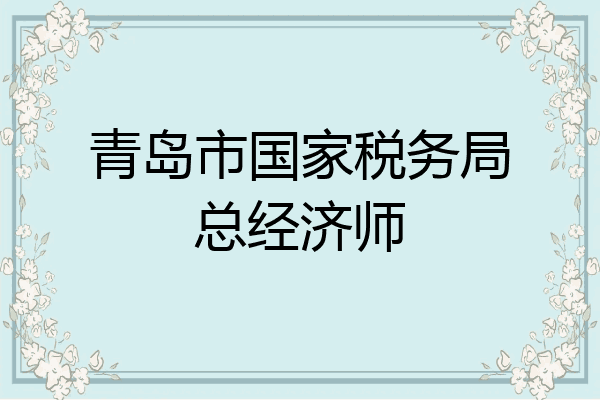 青岛市国家税务局总经济师