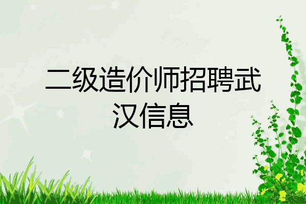 二级造价师招聘武汉信息