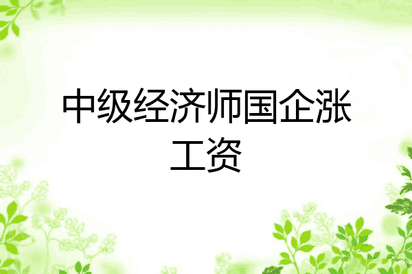 中级经济师国企涨工资