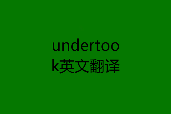 undertook英文翻译
