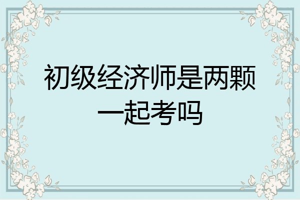 初级经济师是两颗一起考吗
