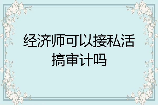 经济师可以接私活搞审计吗