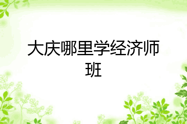 大庆哪里学经济师班