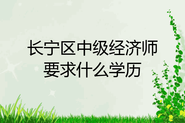 长宁区中级经济师要求什么学历