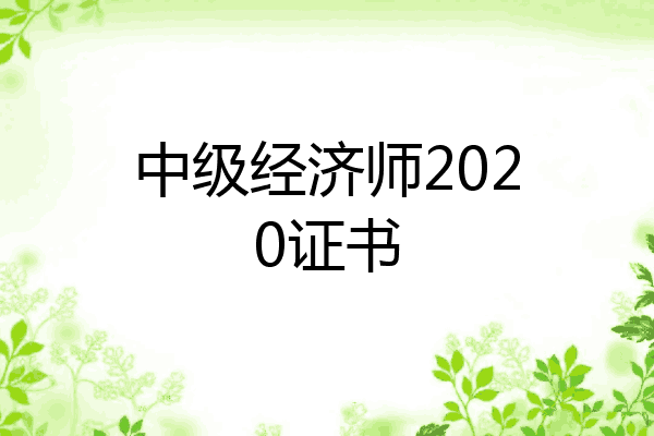 中级经济师2020证书
