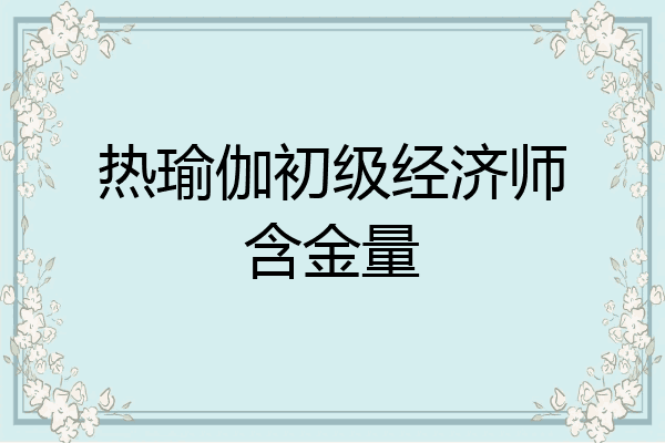 热瑜伽初级经济师含金量