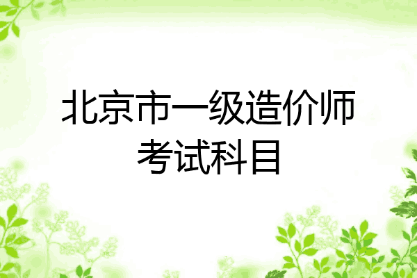 北京市一级造价师考试科目