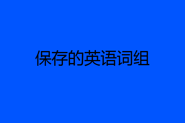 保存的英语词组