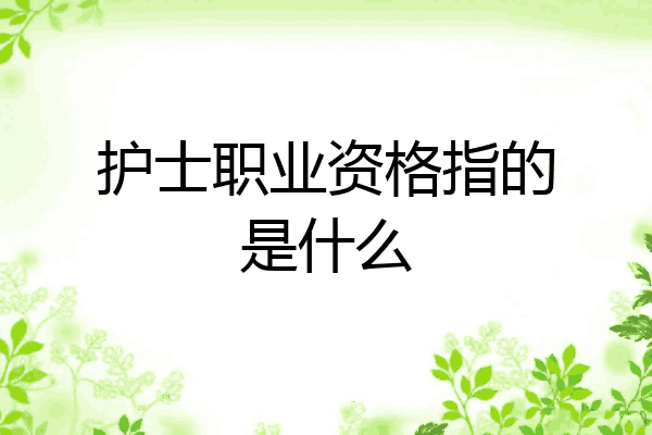 护士职业资格指的是什么