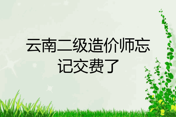 云南二级造价师忘记交费了