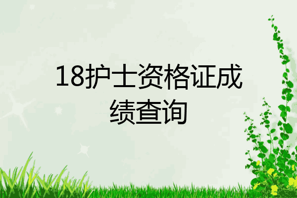 18护士资格证成绩查询