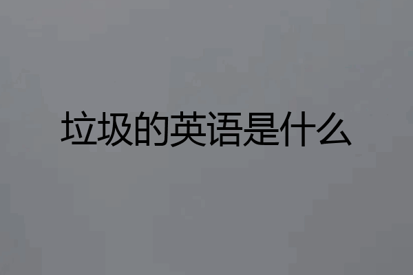 垃圾的英语是什么