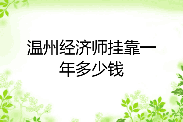 温州经济师挂靠一年多少钱