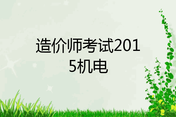造价师考试2015机电