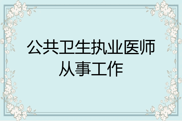 公共卫生执业医师从事工作