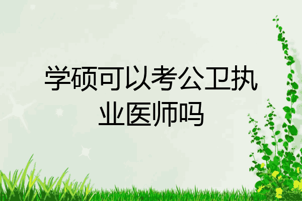 学硕可以考公卫执业医师吗