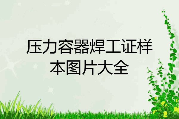 压力容器焊工证样本图片大全