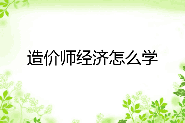 造价师经济怎么学