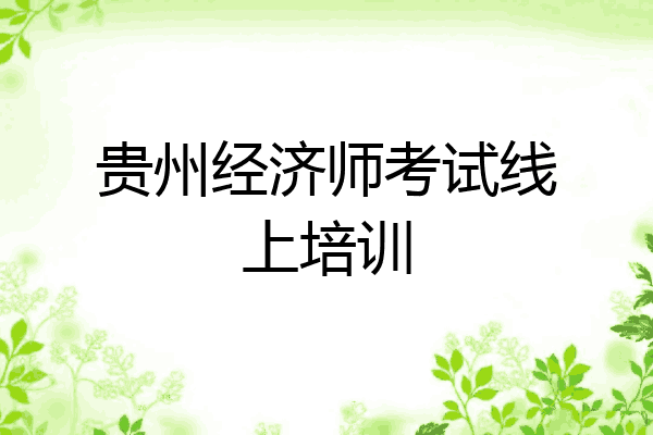 贵州经济师考试线上培训