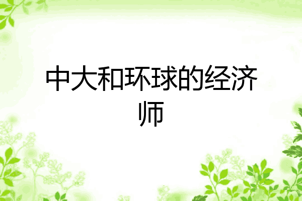 中大和环球的经济师