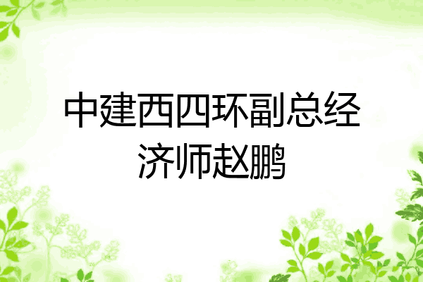 中建西四环副总经济师赵鹏