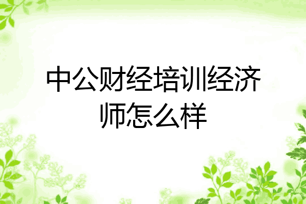 中公财经培训经济师怎么样