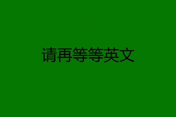 请再等等英文