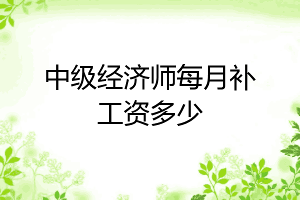 中级经济师每月补工资多少