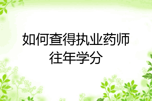 如何查得执业药师往年学分