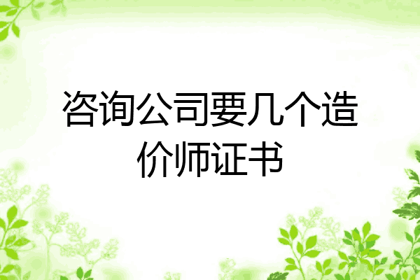 咨询公司要几个造价师证书
