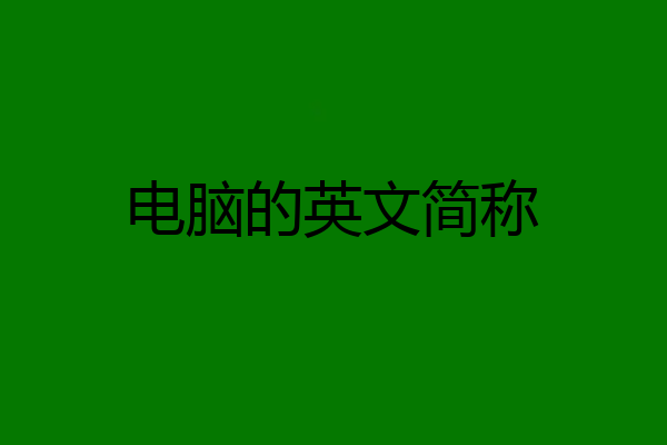 电脑的英文简称