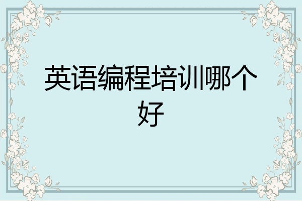 英语编程培训哪个好