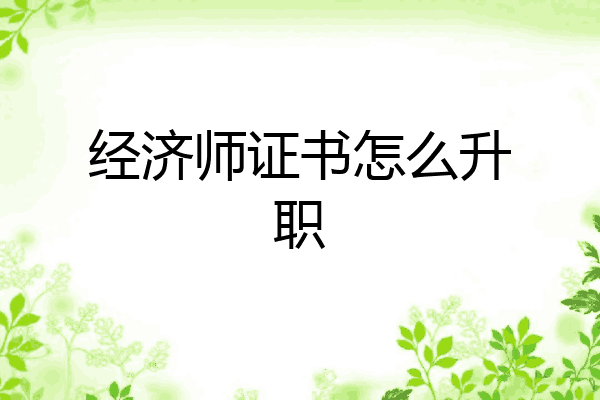 经济师证书怎么升职