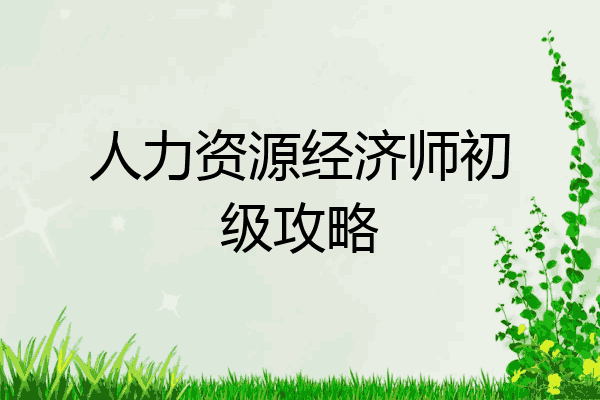 人力资源经济师初级攻略