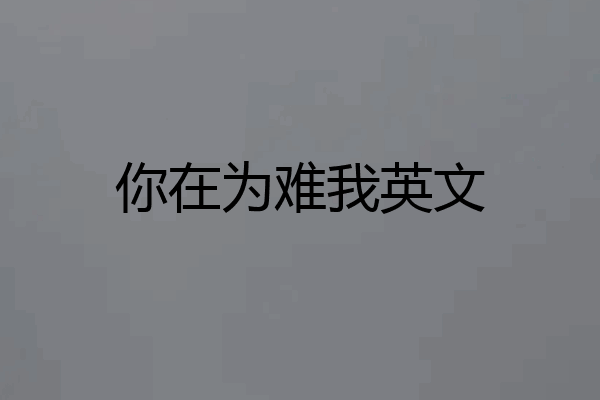 你在为难我英文