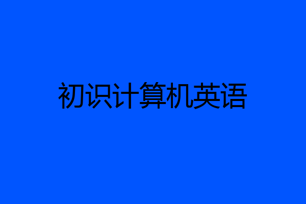 初识计算机英语