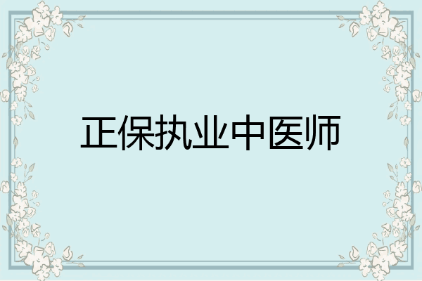 正保执业中医师
