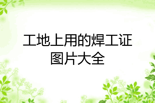 工地上用的焊工证图片大全