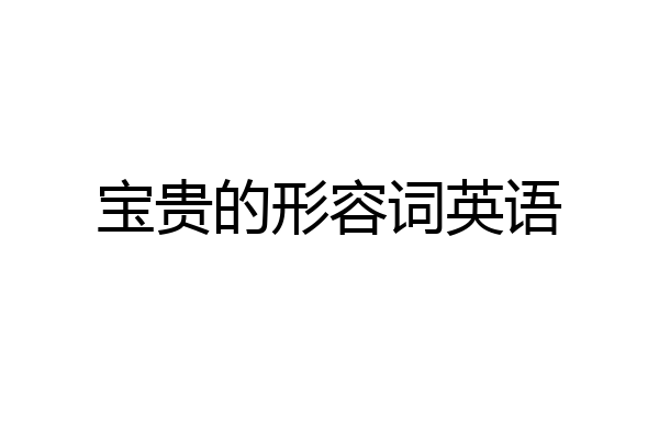 宝贵的形容词英语