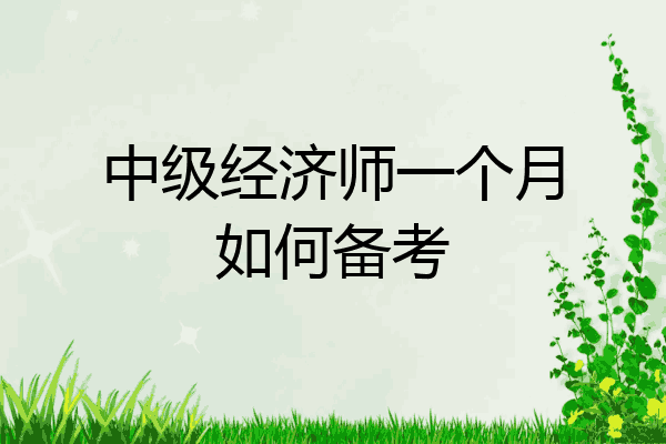 中级经济师一个月如何备考