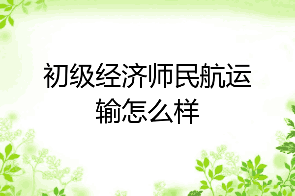 初级经济师民航运输怎么样
