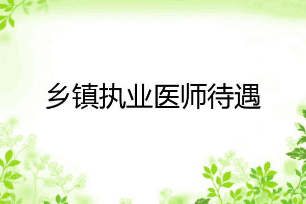 乡镇执业医师待遇