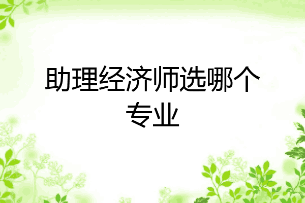 助理经济师选哪个专业