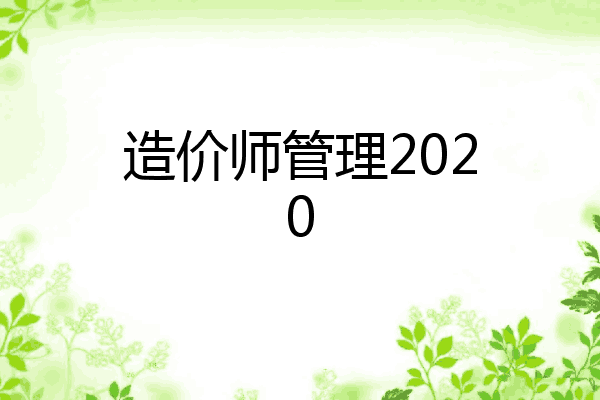 造价师管理2020