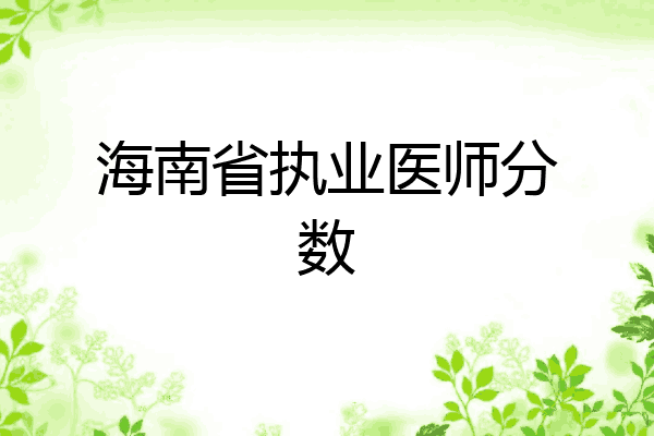 海南省执业医师分数