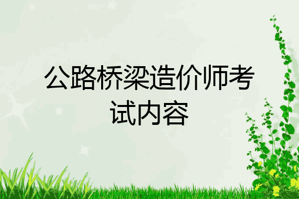 公路桥梁造价师考试内容