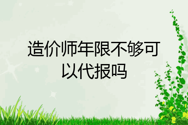 造价师年限不够可以代报吗