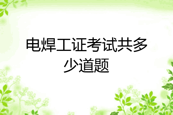 电焊工证考试共多少道题