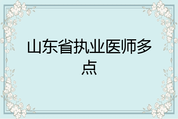 山东省执业医师多点