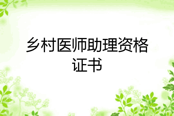 乡村医师助理资格证书